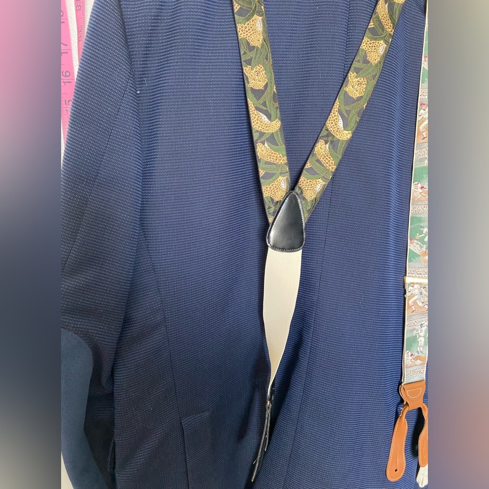 Trafalgar Jaguar braces. Rare button braces with jaguar jungle print